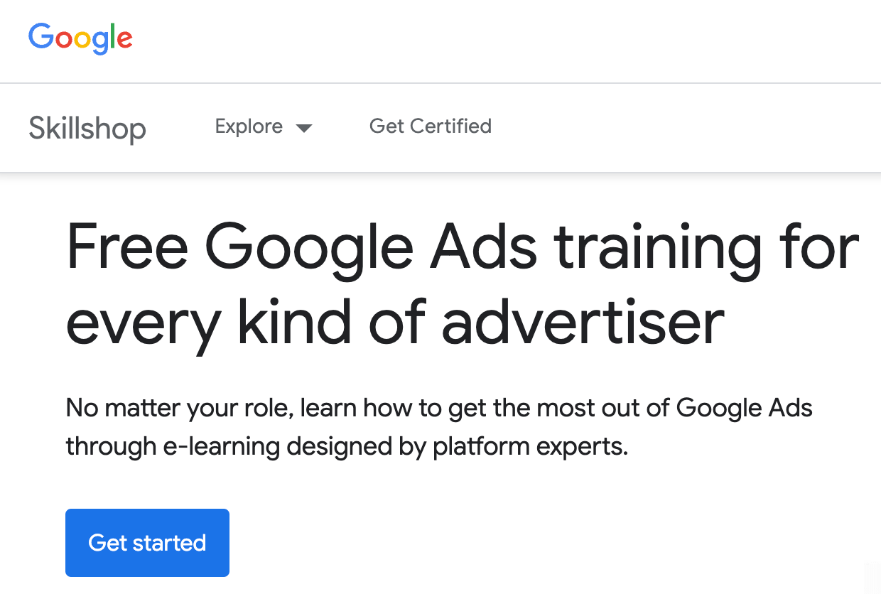 Google's free training for advertisers