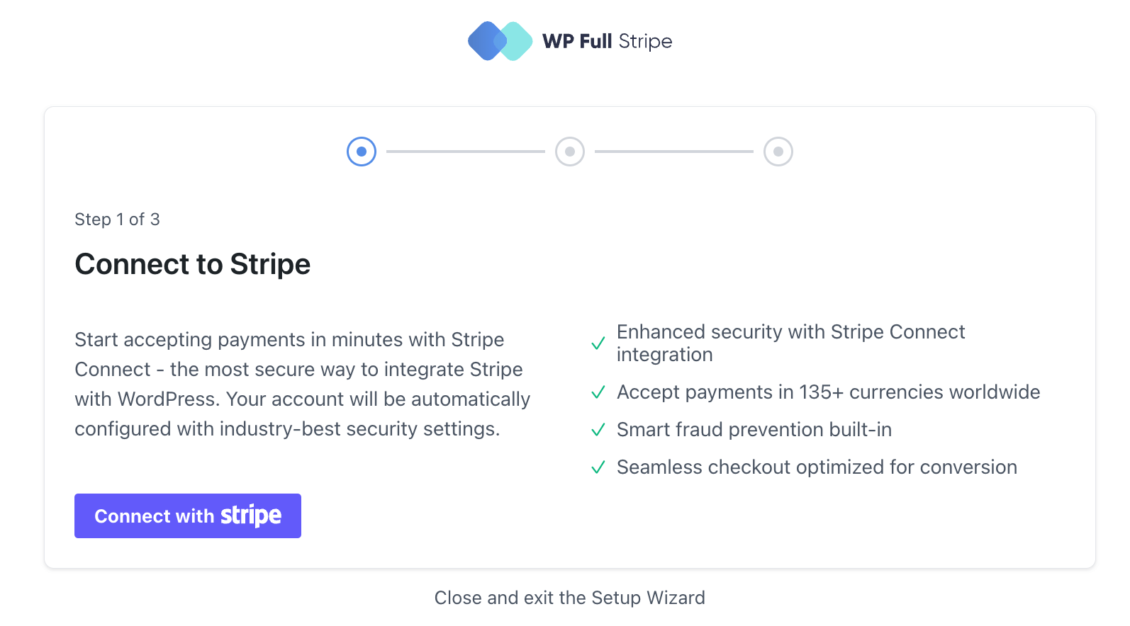 WP Full Pay install wizard