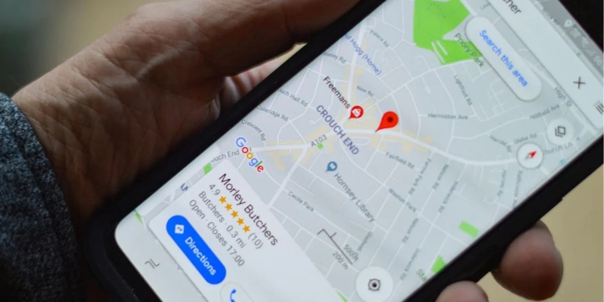 Google Maps on a phone showing a listing for a butcher shop