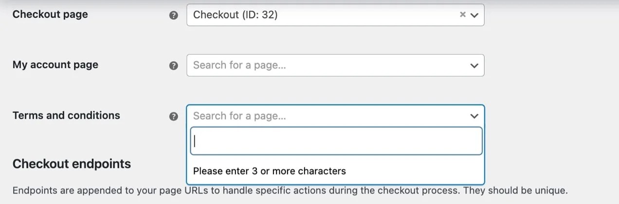 setting a Terms & Conditions page in WordPress