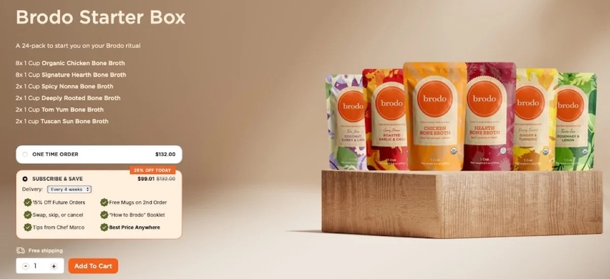 Brodo starter box product page