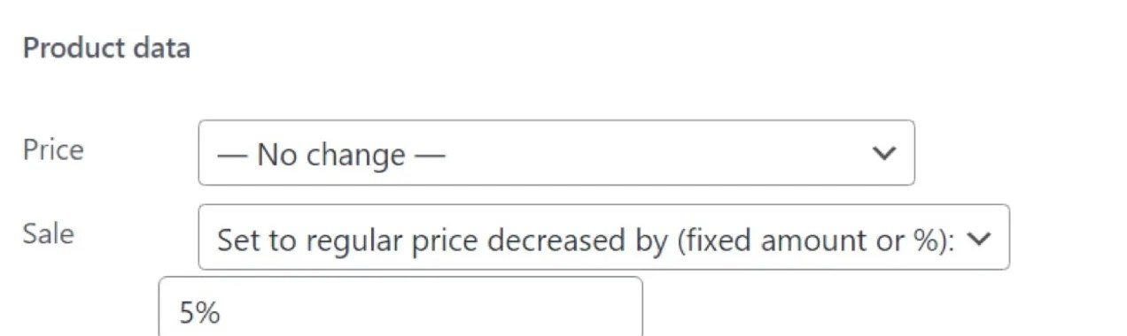 option to set regular price decreased by...