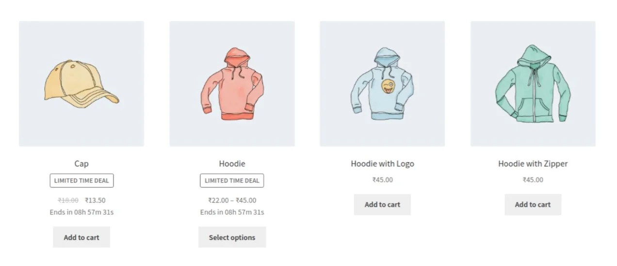 Limited time deal badge on products