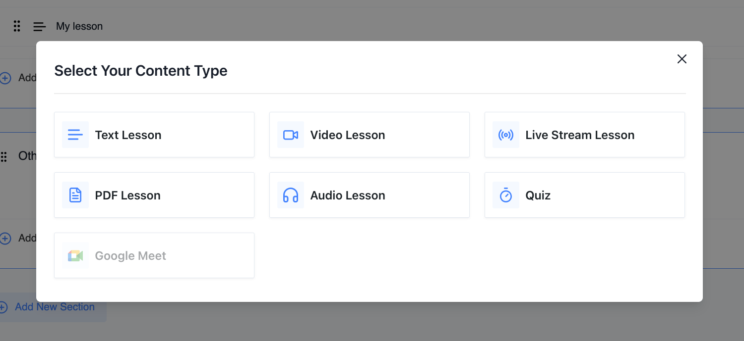 masteriyo lesson types