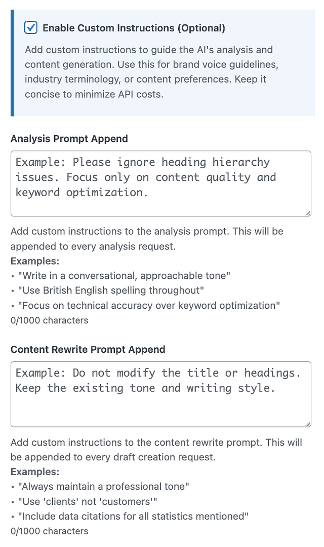 freshrank custom instructions