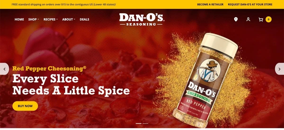 Dan-O's homepage with bold colors