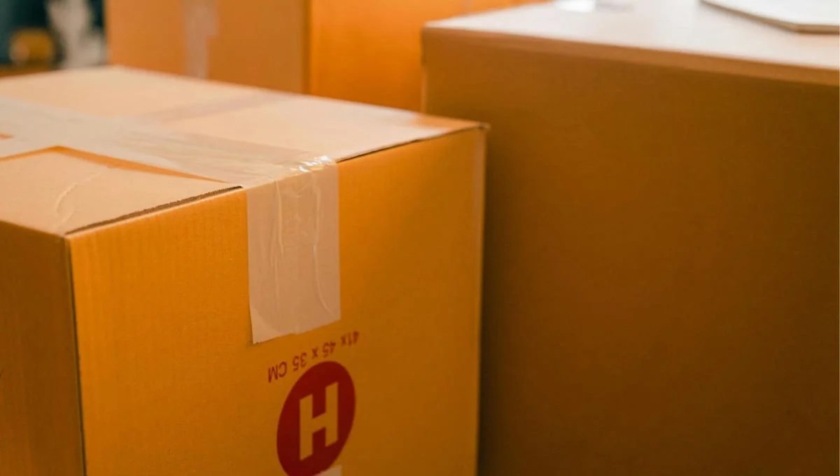 boxes stacked for shipping