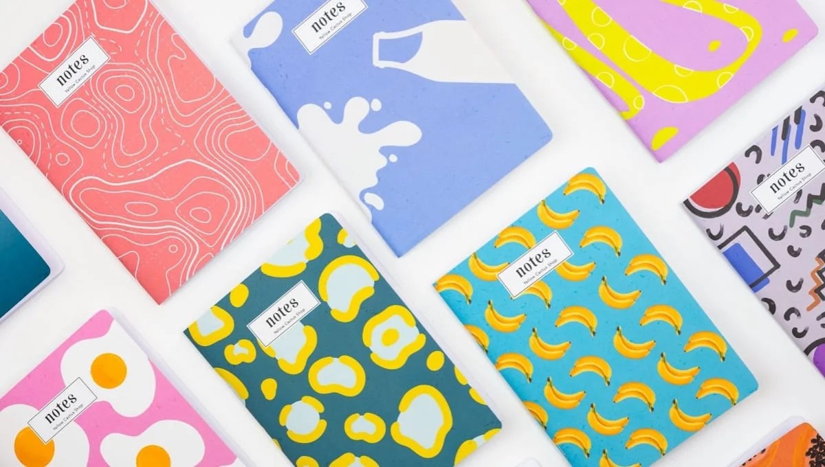 colorful notebooks on a desk