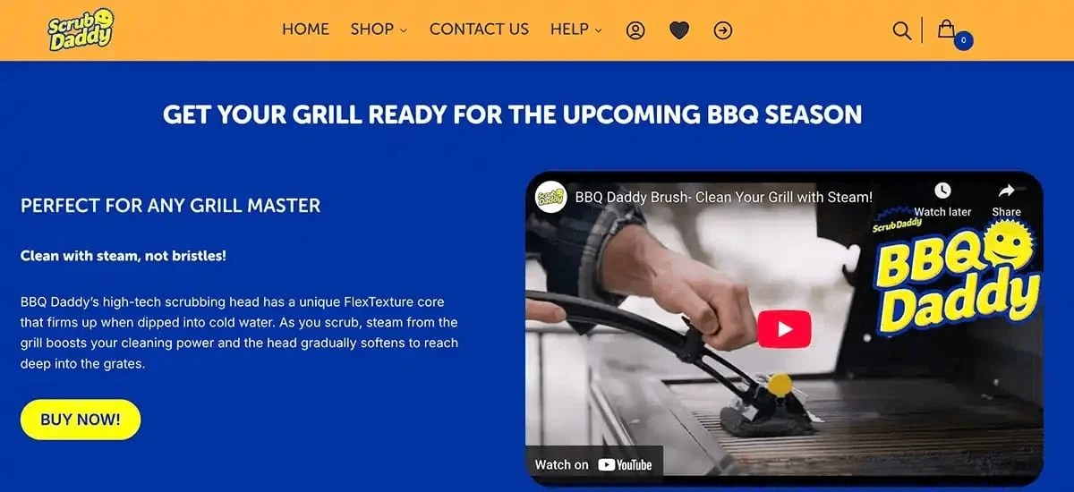 Scrub Daddy grill landing page