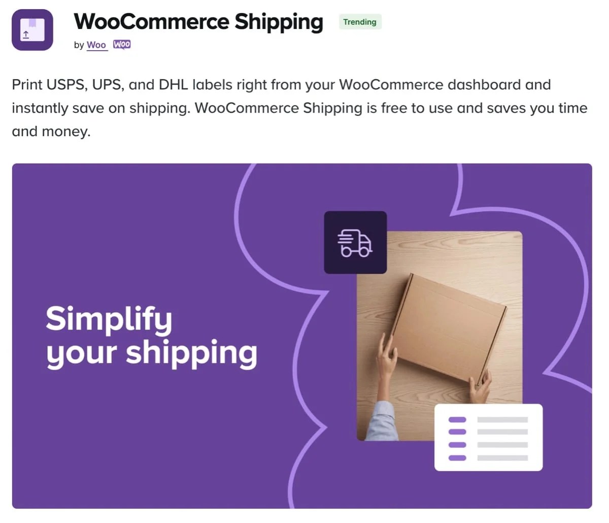 WooCommerce Shipping page