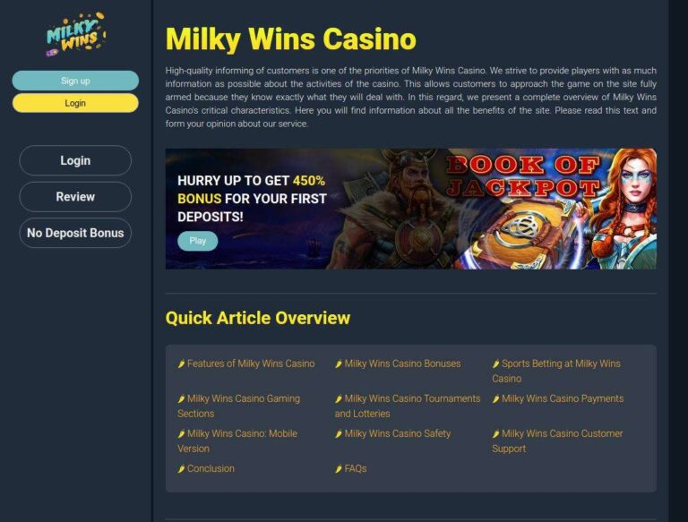 Milky Wins Casino Registration Steps For UK Players