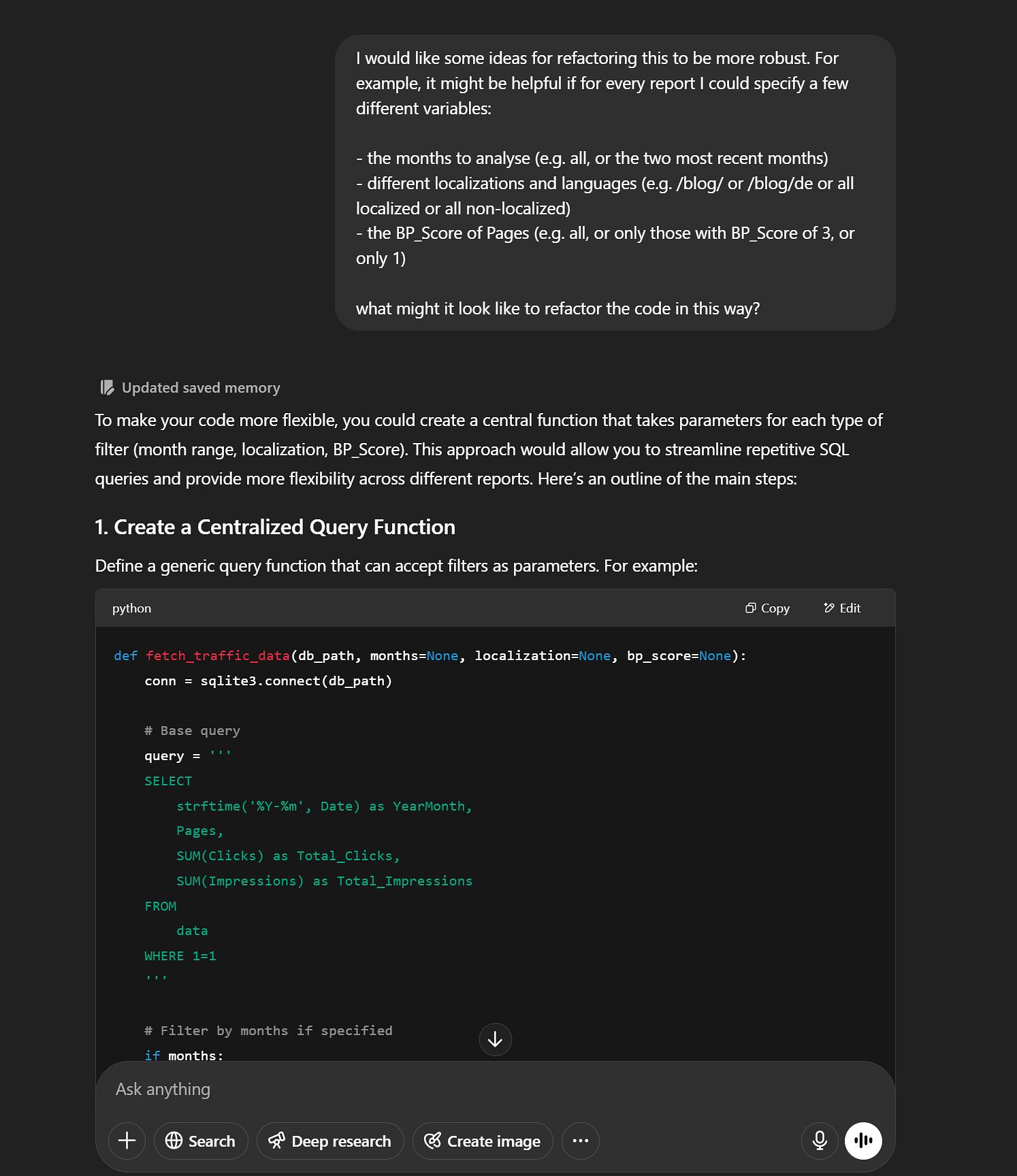 AI writing the API integration and analysis code used for a published data study